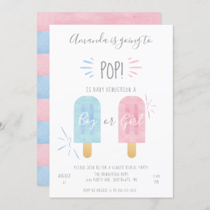Invitation Popsicle Genre Reveal Invitation, garçon ou fille
