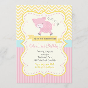 Invitation Porc mignon/invitation en pastel porcine