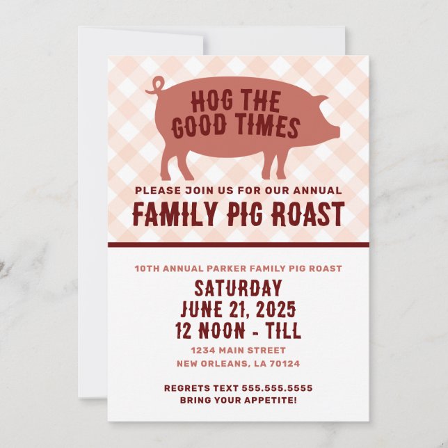 Invitation Porc Rôti des Bonheurs (Devant)
