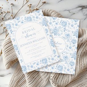 Invitation Porcelaine bleue Floral Boho Arch nuptiale douche