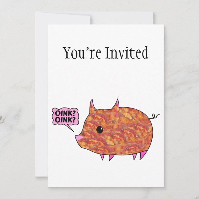 Invitation Porcin enveloppé par lard (Devant)