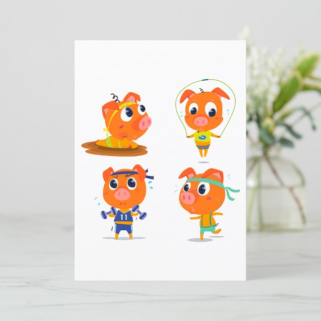 Invitation Porcs qui s'activent (Créateur téléchargé)