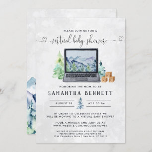 Invitation Portable de montagne  Baby shower virtuel