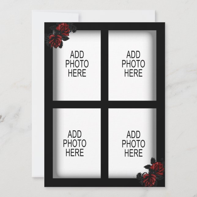 Invitation Portail de fer de roses goth Ajouter quatre images (Dos)