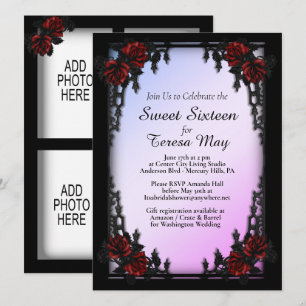 Invitation Portail de fer de roses goth Ajouter quatre images