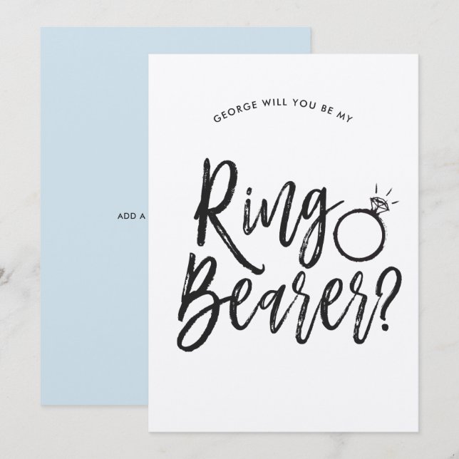 Invitation Porte-anneau | Style de texte personnalisé pour ma (Devant / Derrière)