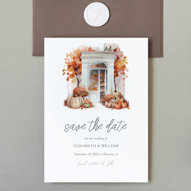 Invitation Porte avant du mariage de automne Enregistrer la d (Créateur téléchargé)