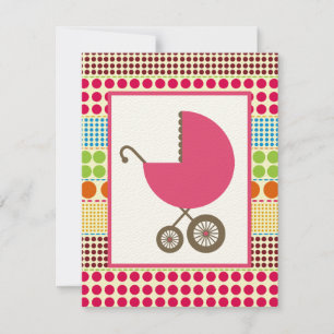 Invitation Porte-Baby shower rose et points Boho