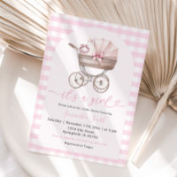 Porte-bébé Baby shower Fille Rose En vichy