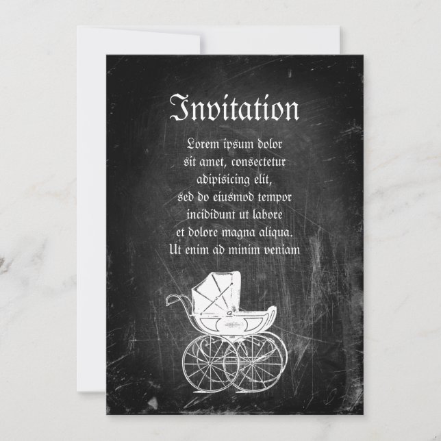 Invitation Porte-bébé gothique (Devant)