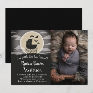 Invitation Porte-bébé gothique Halloween Anniversation de nai