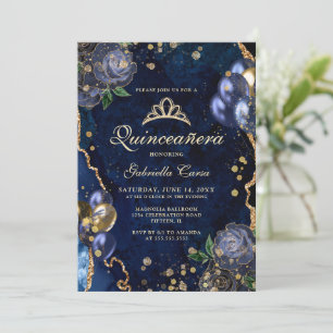 Invitation Porte Bleue Photo Quinceanera
