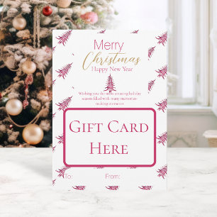 Invitation Porte-carte-cadeau de sapin de Noël Pagode Rouge
