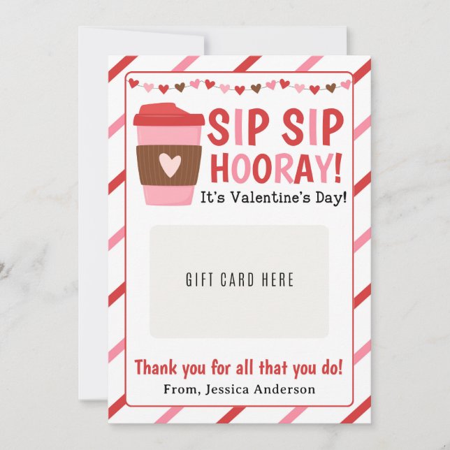 Invitation Porte-carte-cadeau pour la Saint-Valentin pour les (Devant)