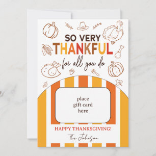 Invitation Porte-carte de remerciement de Thanksgiving pour l