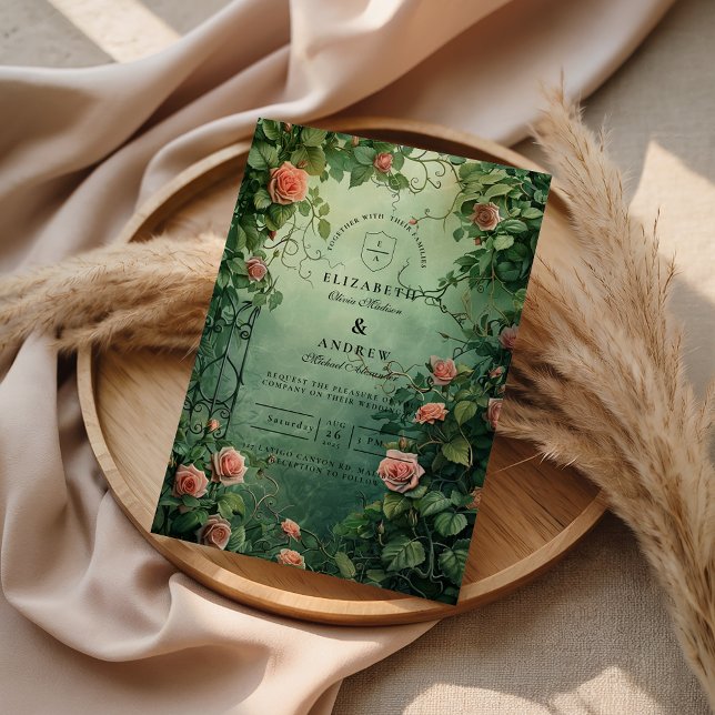 Invitation Porte de mariage du jardin de roses enchantées (Créateur téléchargé)