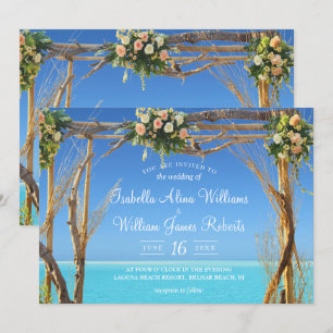 Invitation Porte de mariage Floral Summer Beach