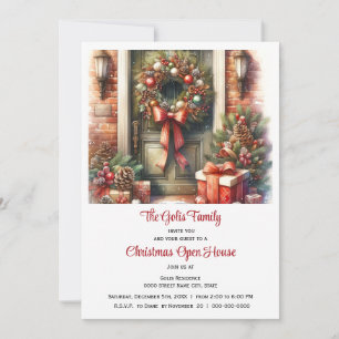 Invitation Porte d'entrée festive Maison ouverte de Noël