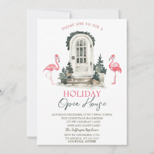 Invitation Porte d'entrée Flamants roses roses Holiday Open H