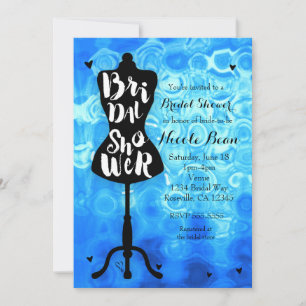 Invitation Porte-mannequin Vintage Rétro Bleu Baby Shower