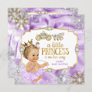 Invitation Porte Princesse Baby shower Blonde pourpre