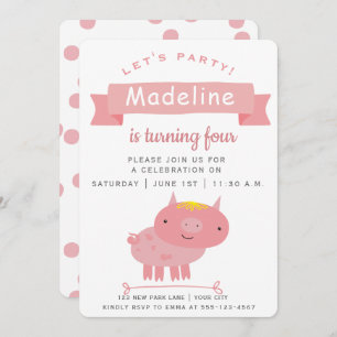Invitation Porte rose mignon   Parti Anniversaire de enfant
