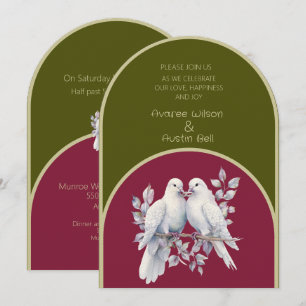 Invitation Portes Anneaux Olive Vert Bourgogne Jaune Arc