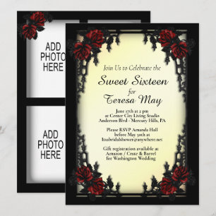 Invitation Portes de fer roses goth Ajouter quatre images jau