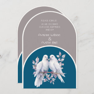 Invitation Portes et anneaux Arches gris clair et Bleues océa