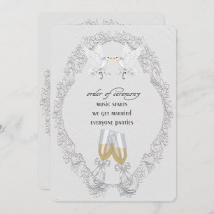 Invitation Portes Mariages blanches et pain au champagne
