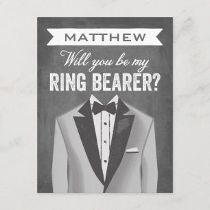 Invitation Porteur à anneaux de tableau noir  Groomsman