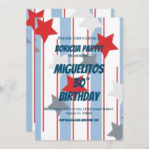 Invitation Portoricain hispanique latine Anniversaire