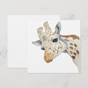 Invitation Portrait aquarelle d'un girafe