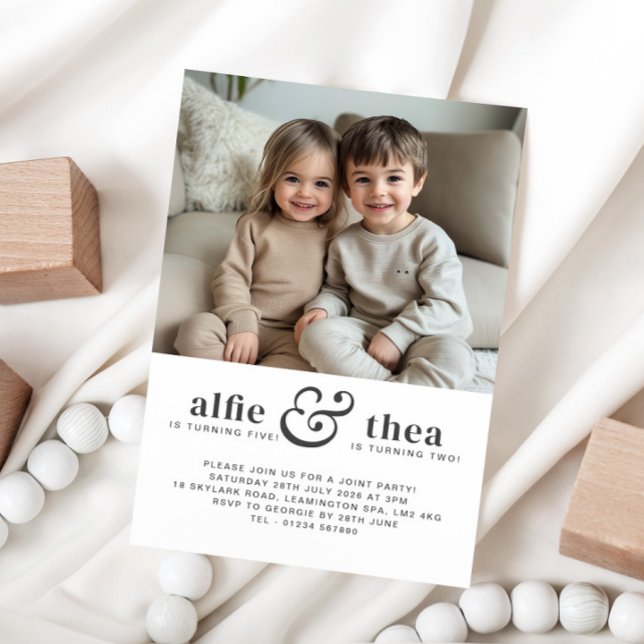 Invitation Portrait conjoint d'invitation d'anniversaire (Créateur téléchargé)