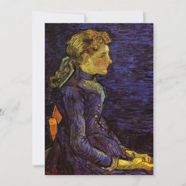 Invitation Portrait d'Adeline Ravoux par Vincent van Gogh (Devant)