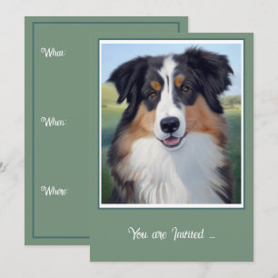 Invitation Portrait de Berger Australien  - 