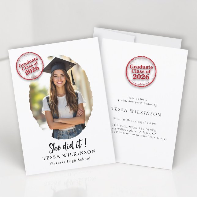 Invitation Portrait de fin d'études Promotion 2026 (Créateur téléchargé)