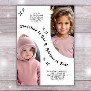 Invitation Portrait de frère conjoint Photo Arc minimal Anniv