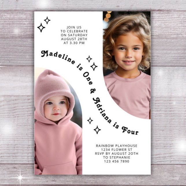 Invitation Portrait de frère conjoint Photo Arc minimal Anniv (Créateur téléchargé)