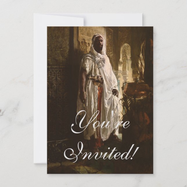 Invitation Portrait de peinture d'art africain de chef maure (Devant)