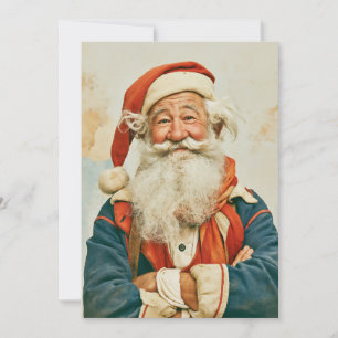 Invitation Portrait de Père Noël vintage joyeux