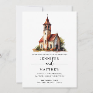 Invitation Portrait du Mariage d'aquarelle personnalisé, Mari