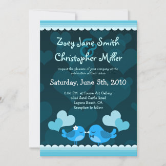 Invitation Portrait Inséparable bleu Mariage 5x7