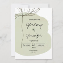 Portrait minimaliste à l'aquarelle verte