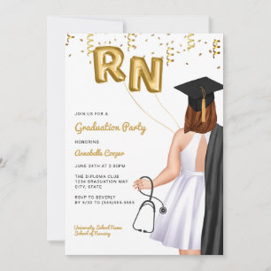 Invitation Portrait Nursing School Graduation Party
