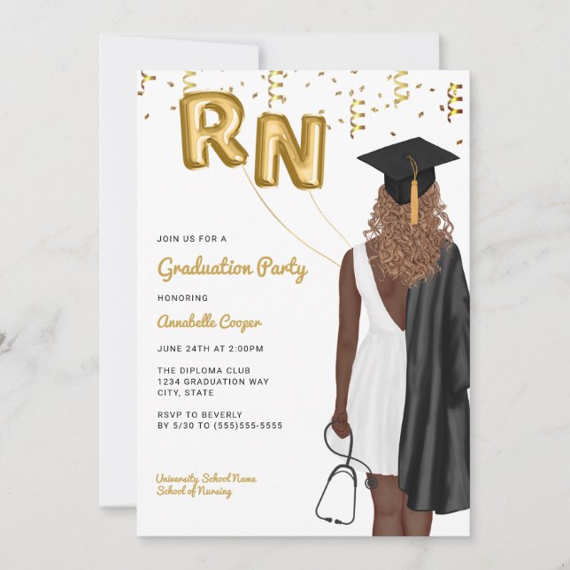 Invitation Portrait Nursing School Graduation Party (Devant)