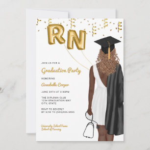 Invitation Portrait Nursing School Graduation Party