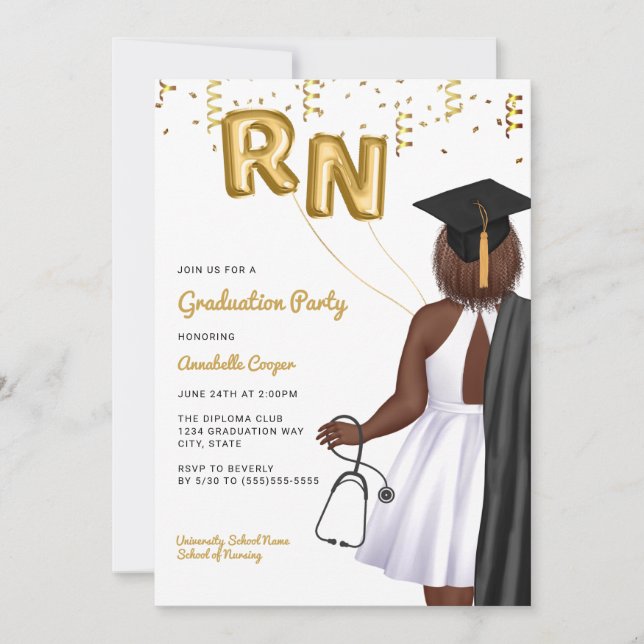 Invitation Portrait Nursing School Graduation Party (Devant)