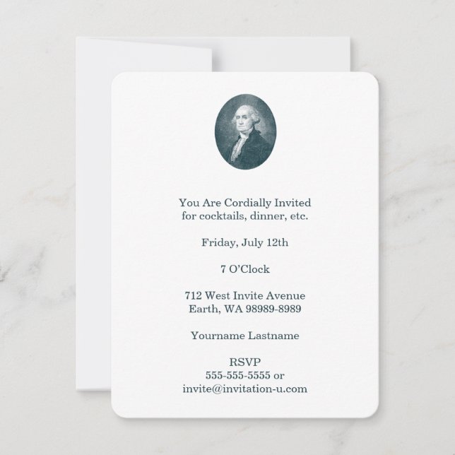 Invitation Portrait ovale de George Washington (Devant)