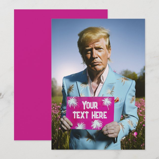 Invitation Portrait Tropical À Thème Phétique Donald Trump (Devant / Derrière)
